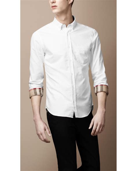 white shirt burberry|Burberry white button down shirt.